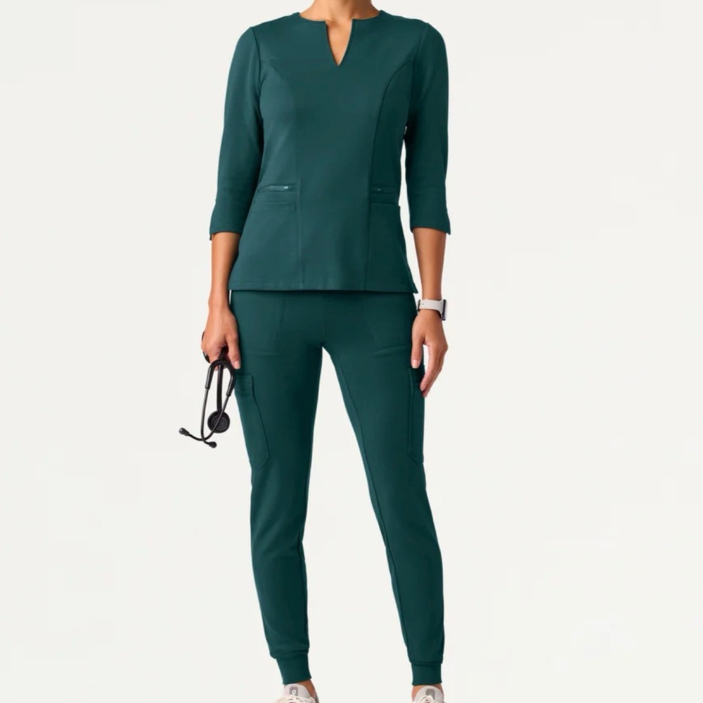 Women's JAANU Midnight Green Scrub Set